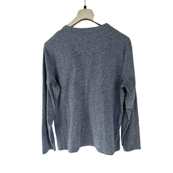 UNTUCKit Henley Heather Blue Long Sleeve Cotton Blend Size Large - Picture 4 of 7